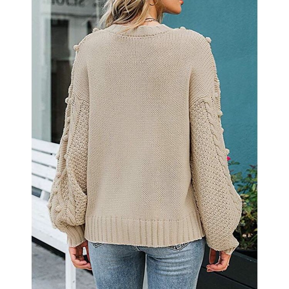 Beige Zipper Sweater Cardigan - Picture 2 of 2